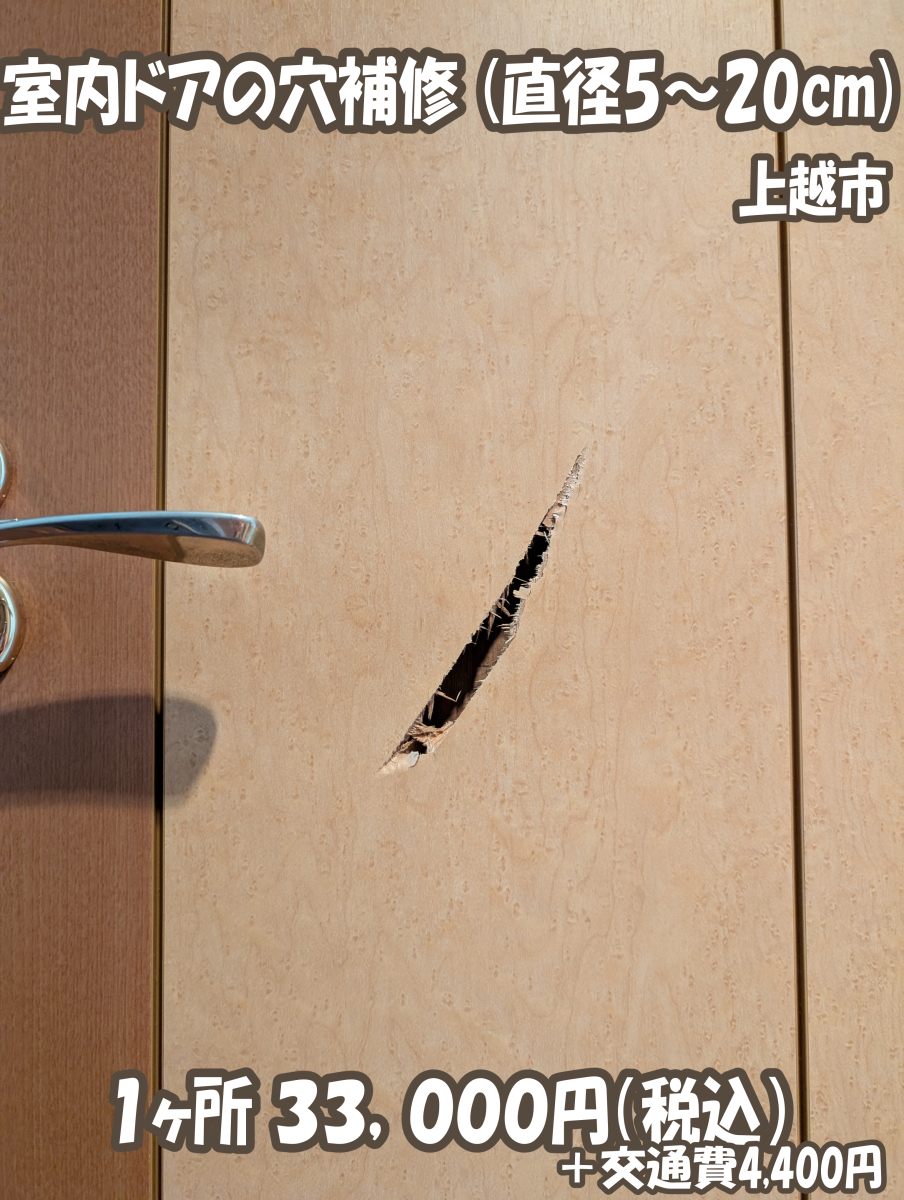 1_室内ドアの穴補修